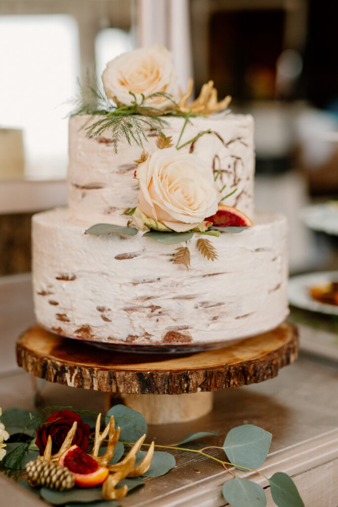 rustic wedding cake