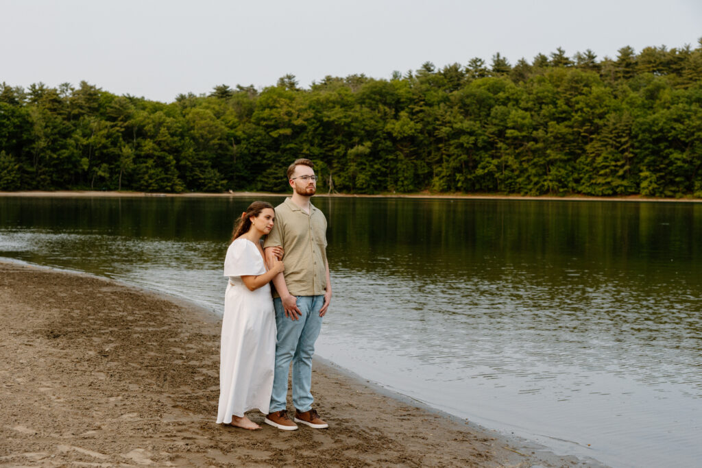 lakeside engagement session