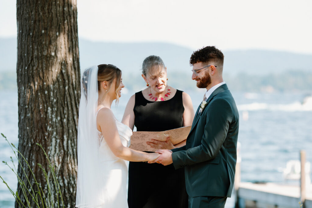 wedding ceremony on Lake George NY