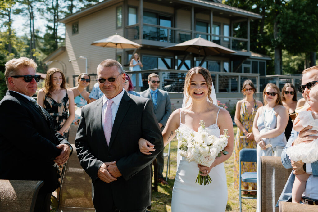 Lake George wedding photographer
bride with father walking down the aisle